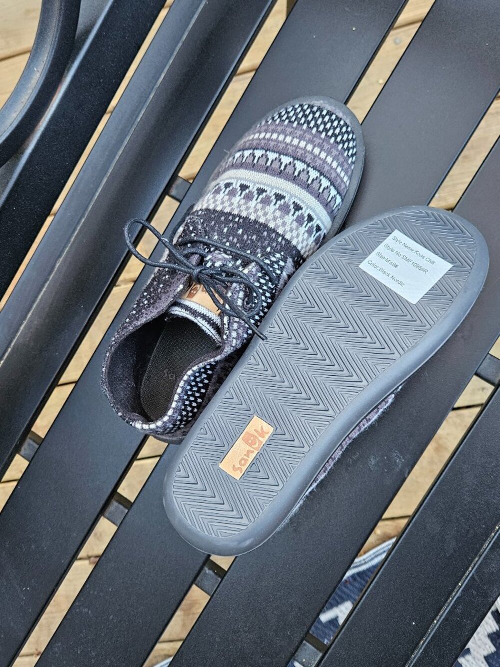 NWOT Sanuk Koda Chill Black Nordic Sidewalk Shoes Sz 9 - Picture 5 of 8